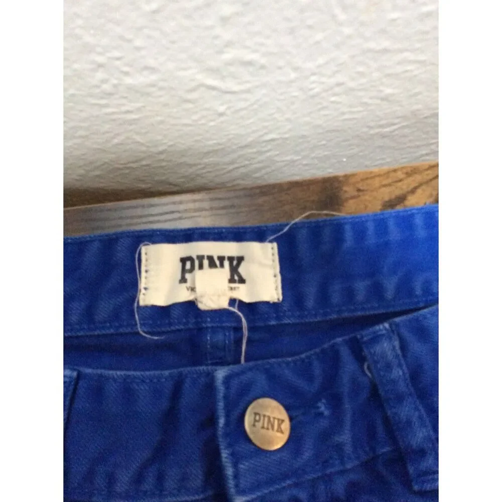 Victoria's Secret PINK shorts cut off Size 4 Blue frayed hem